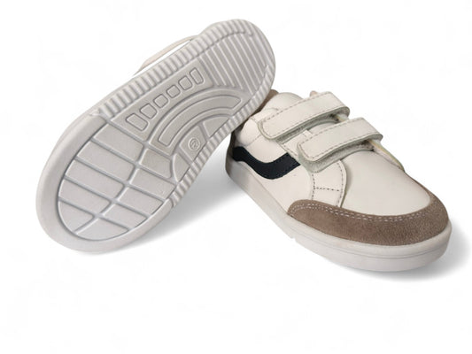 Zapatos para bebé blancos con azul deportivos con velcro