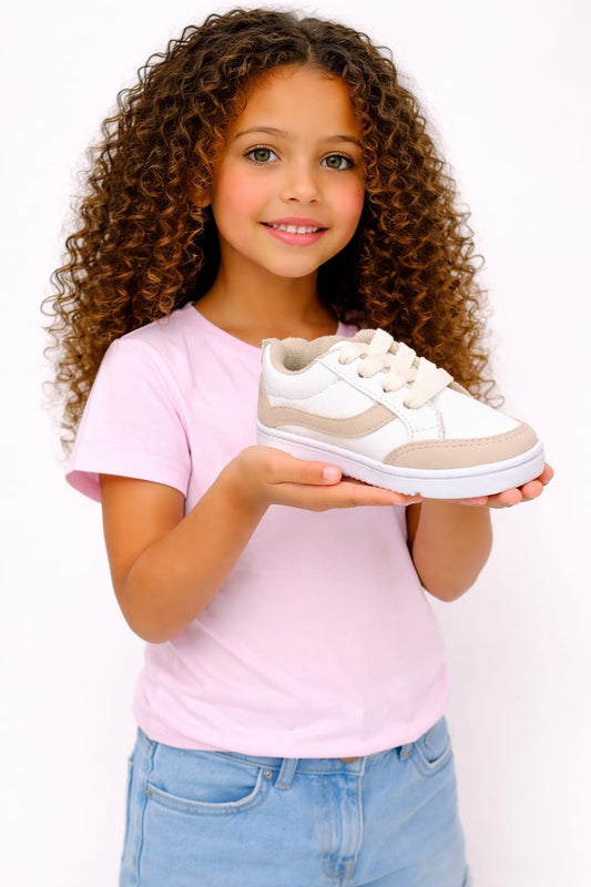 Zapatos para bebé color beige casuales con cordones