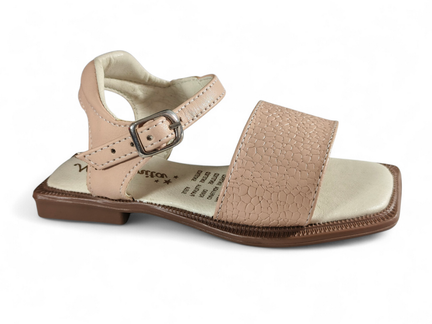 Sandalias Clásicas Nude con Grabado Texturizado para Niña – Suela PVC
