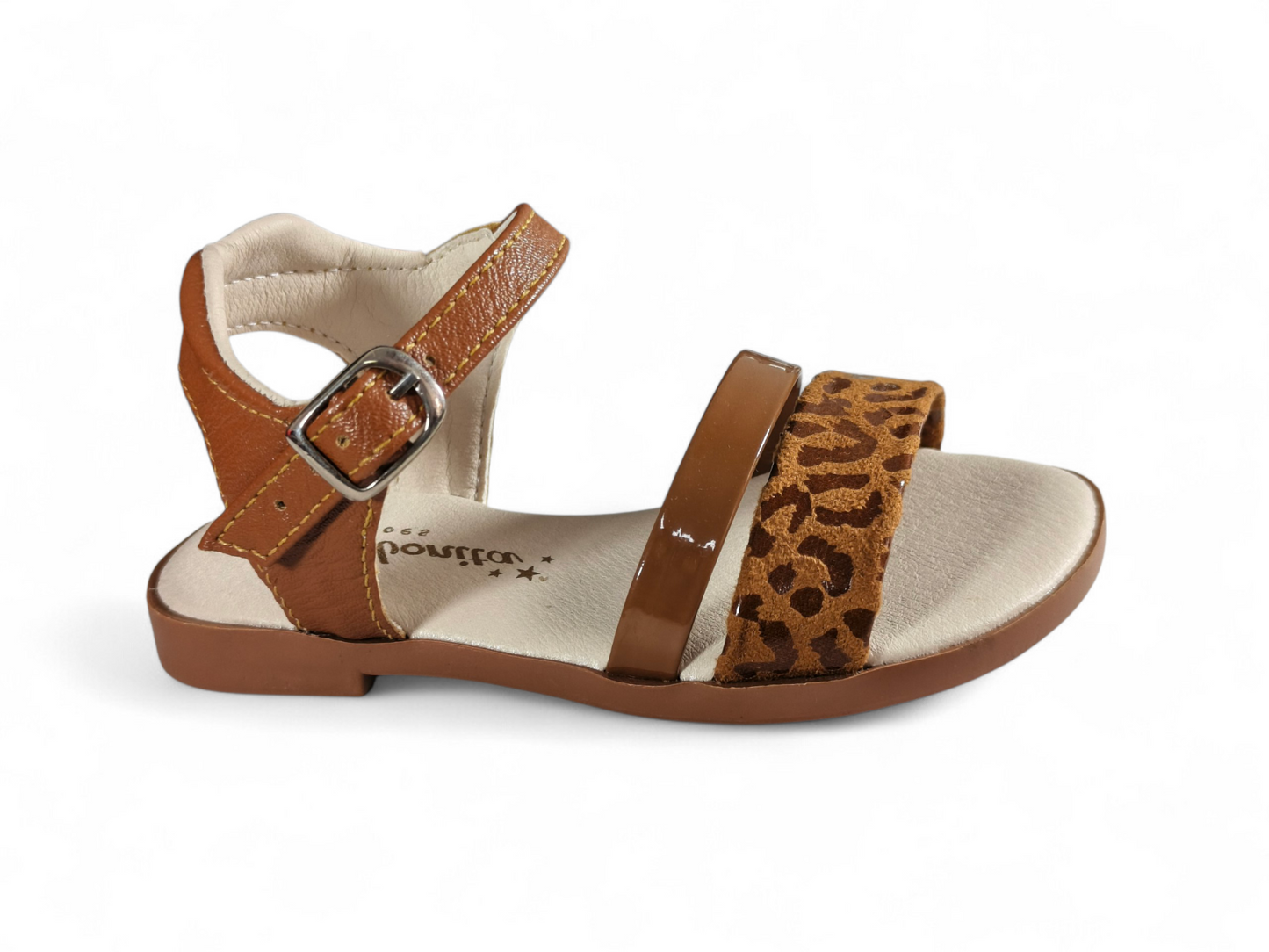 Sandalias Camel con Diseño Animal Print para Niña – Suela PVC