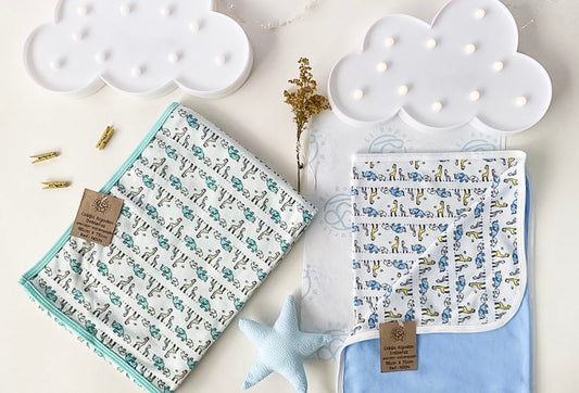 Ensueños Estampados Celeste - Cobija Doble Estampada*