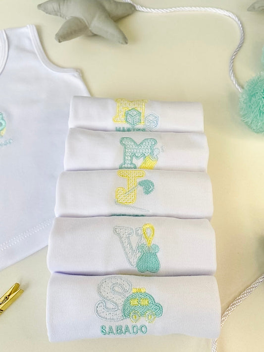 Semana de Ensueño: Set Semanario 7 Piezas Blanco Celeste