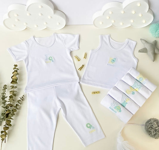 Semana Encantada: Set Semanario 14 Piezas Blanco Celeste