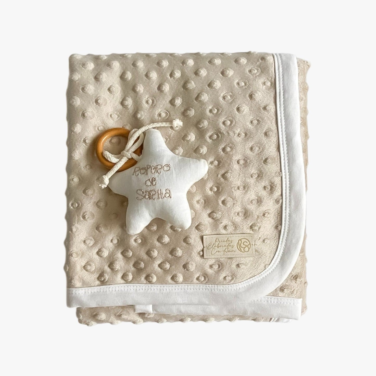 Dulce Estrellita Habano- Cobija Burbuja y Tejido Borrego Doble Faz