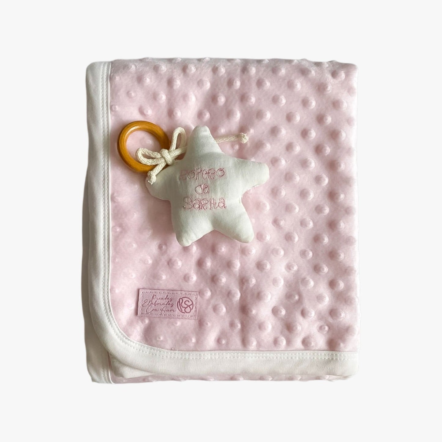 Dulce Estrellita Rosado- Cobija Burbuja y Tejido Borrego Doble Faz