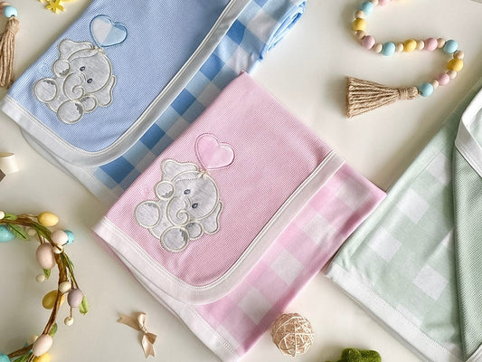 Elefantico Soñador Rosado– Cobijita Doble Faz en Algodón con Bordado