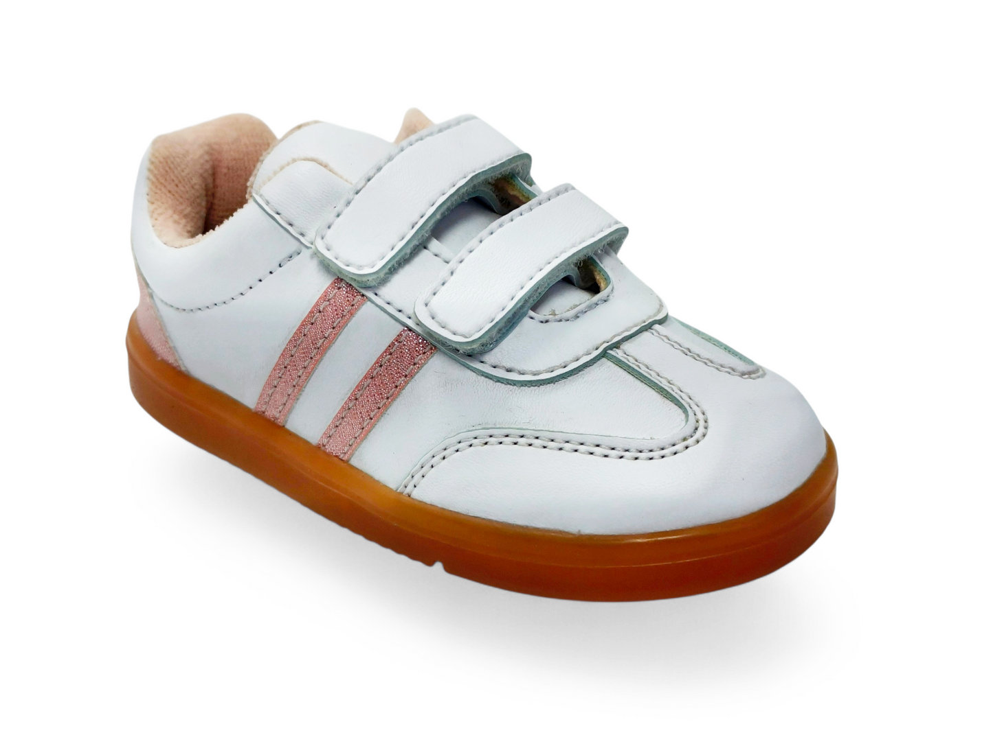 Zapatos para bebé blancos con rosado deportivos con velcro