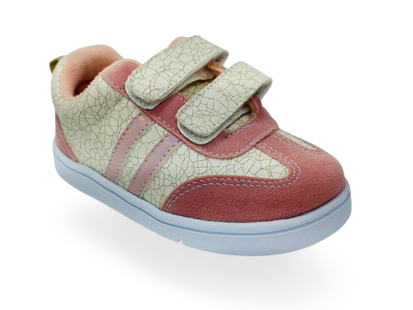Zapatos para bebé deportivos con velcro en tonos suaves rosa beige