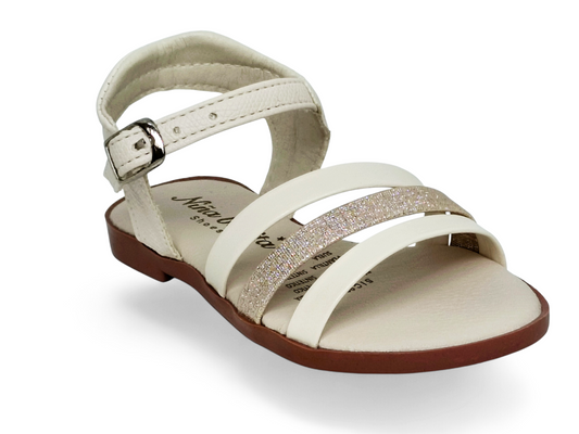 Sandalia para niña color talco elegantes | KIDO