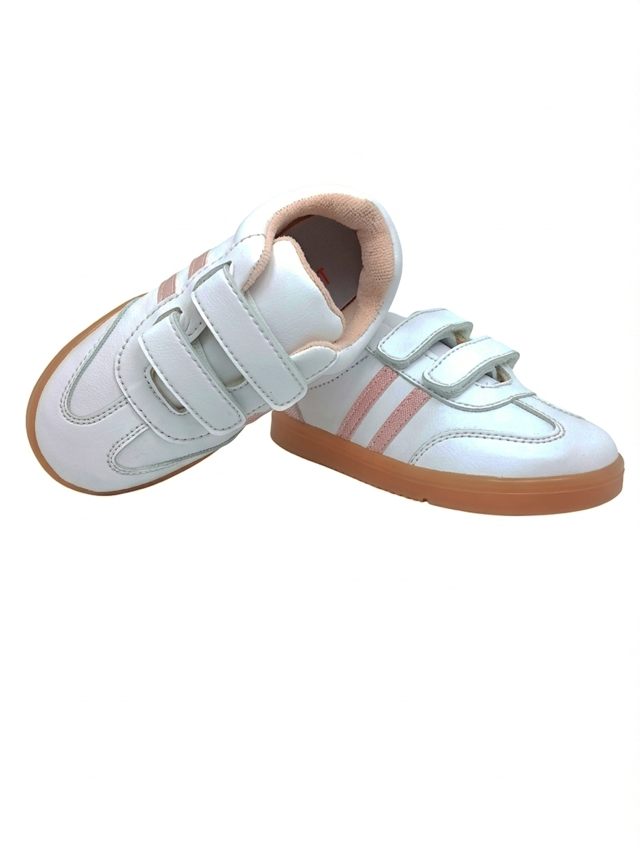 Zapatos para bebé blancos con rosado deportivos con velcro
