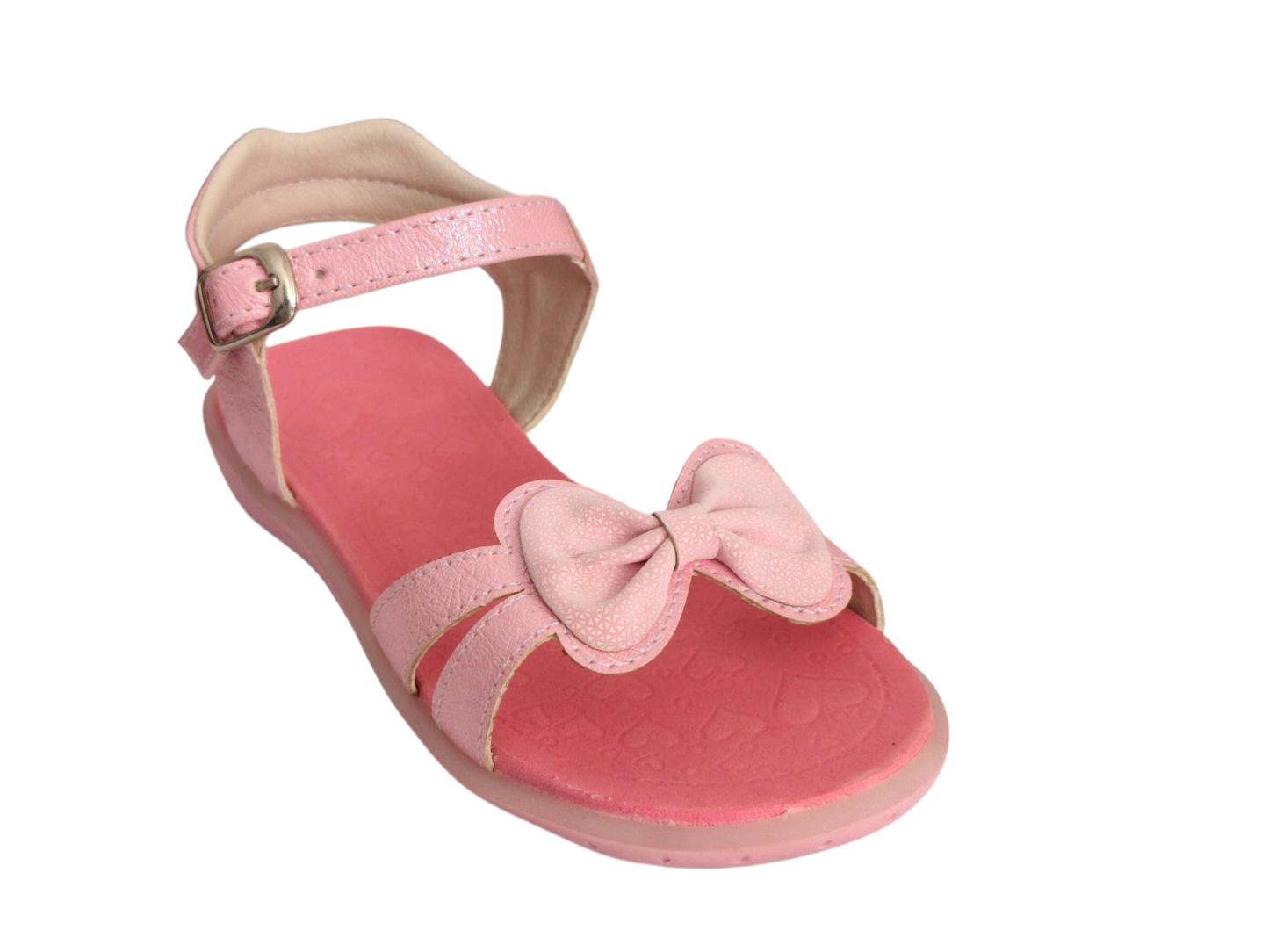Sandalias Rosadas con Moño para Niña – Suela Bicolor