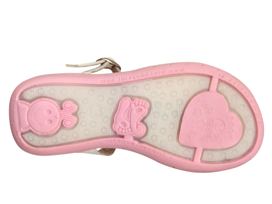 Sandalias Rosadas con Corazones Troquelados para Niña