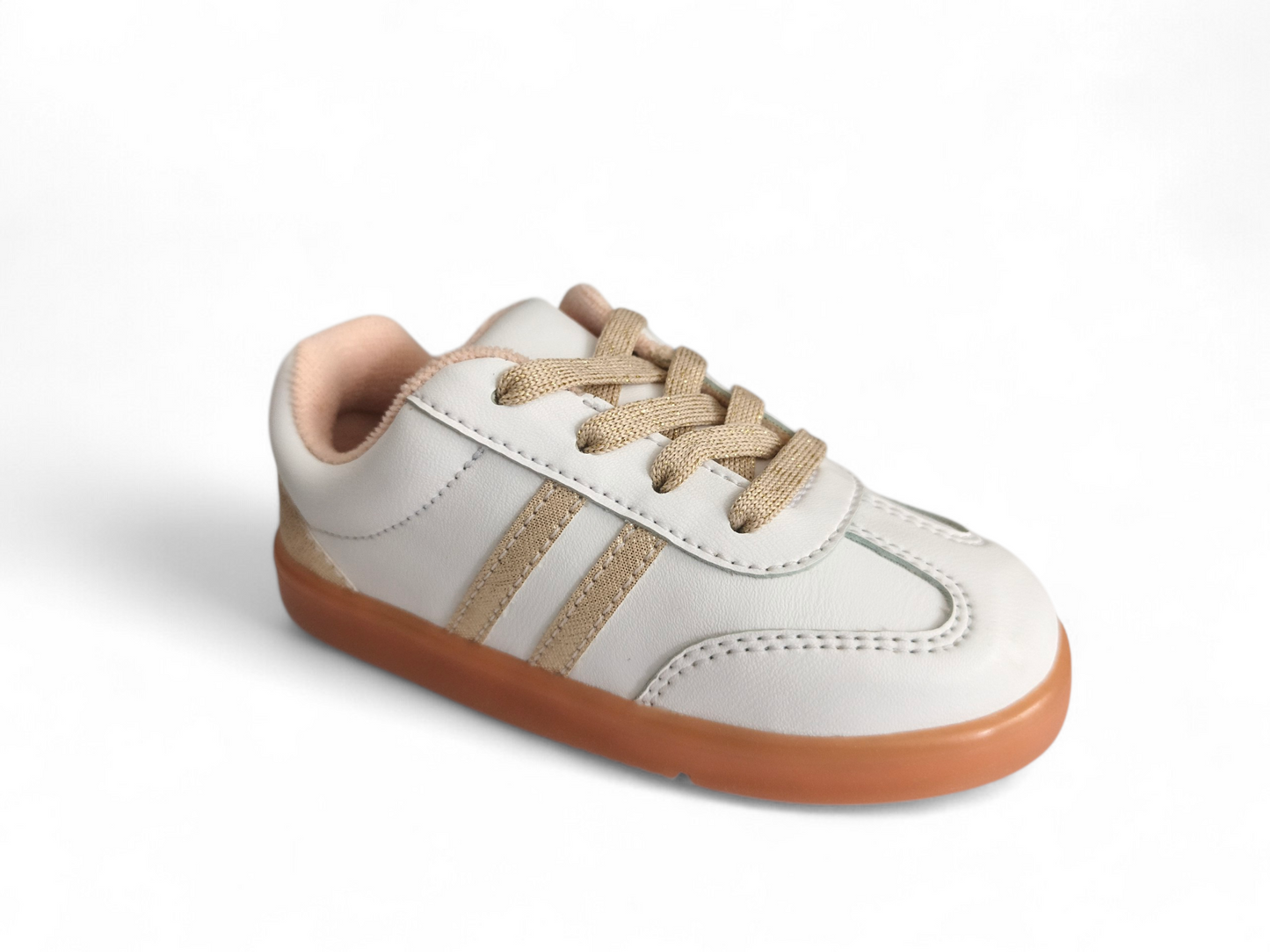 Zapatos para bebé deportivos con cordón en tonos  balco y beige