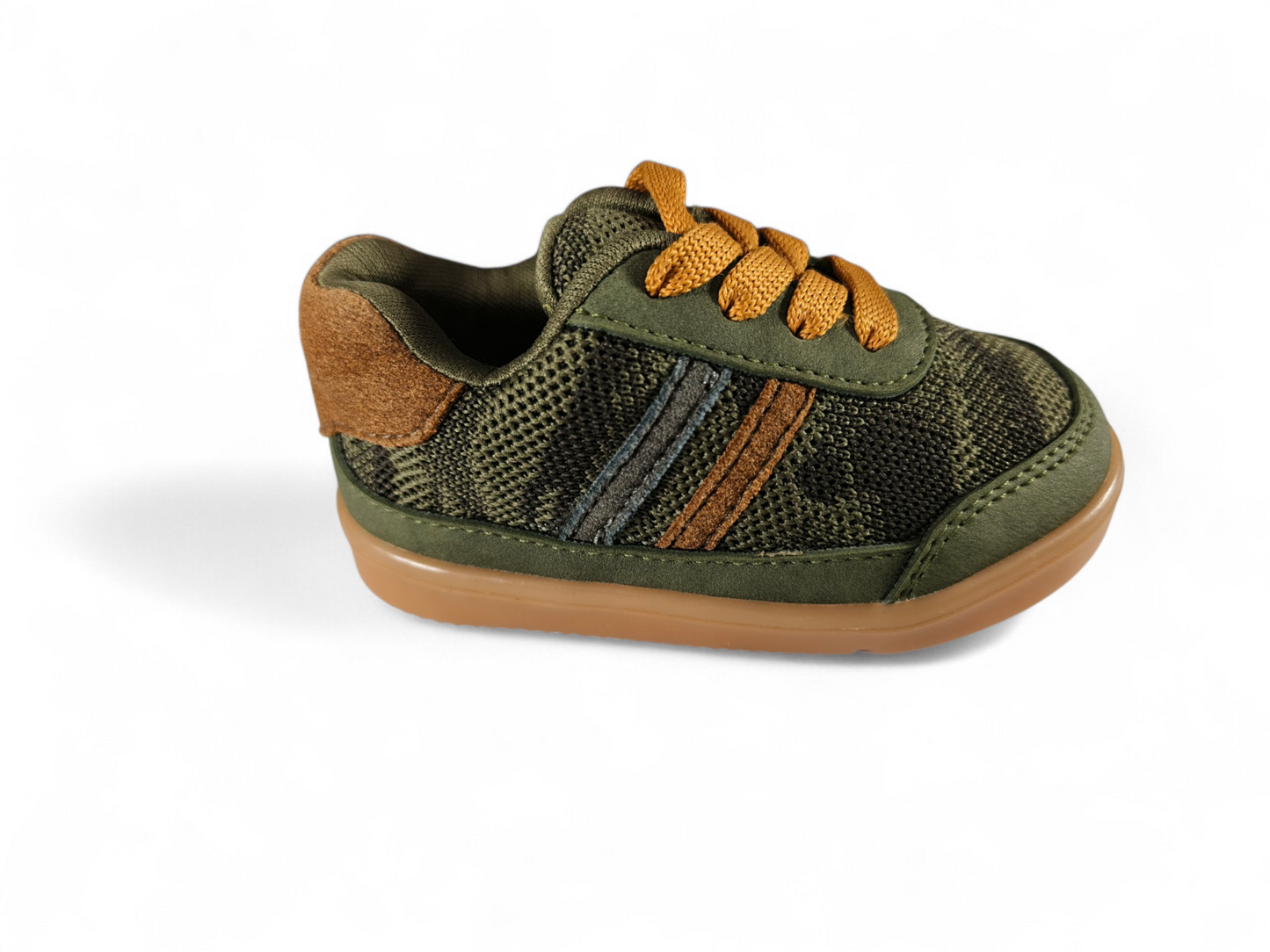 Tenis Bebé Niño Verde Militar Deportivo con Cordones