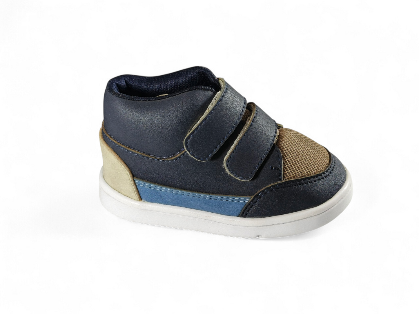 Tenis Bebé Niño Tipo Bota Azul con Doble Velcro