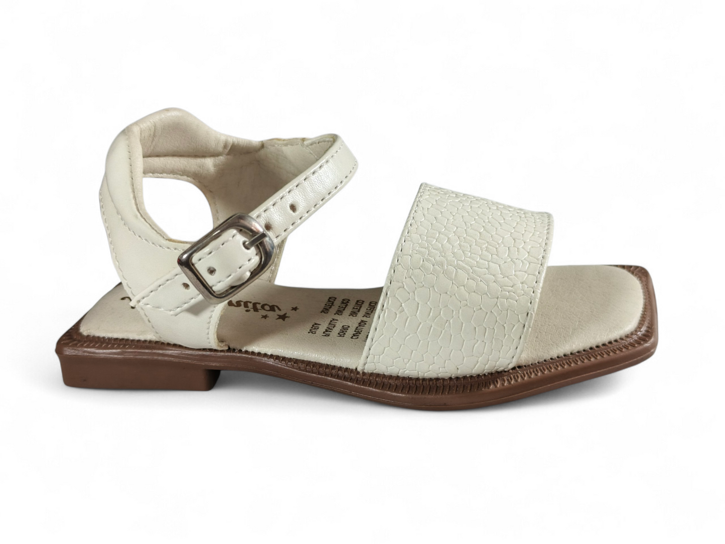 Sandalias Clásicas Color Talco con Grabado Texturizado para Niña – Suela PVC