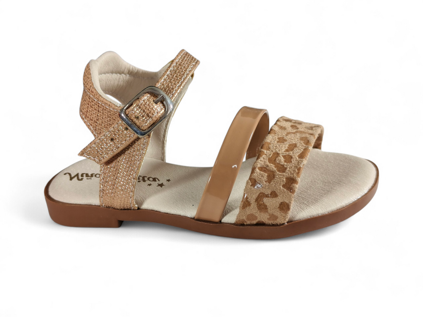 Sandalias Beige con Diseño Animal Print para Niña – Suela PVC