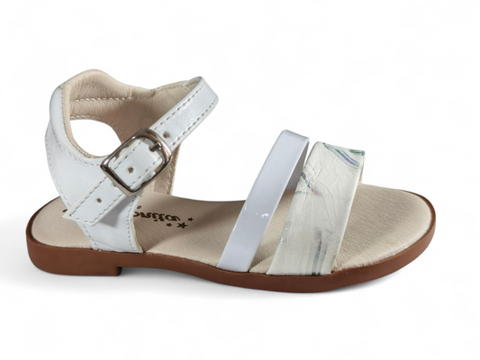 Sandalia Niña Blanca con Doble Tira – Suela PVC