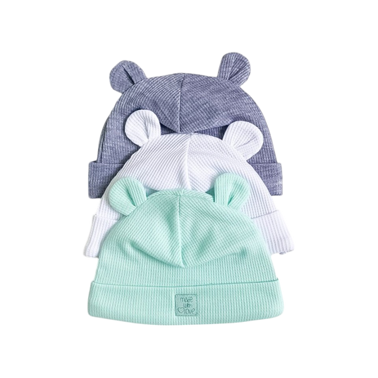 Orejitas de Amor: Set de Gorros para Bebés Menta